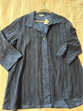 Habitat striped button down oversized shirt NWT